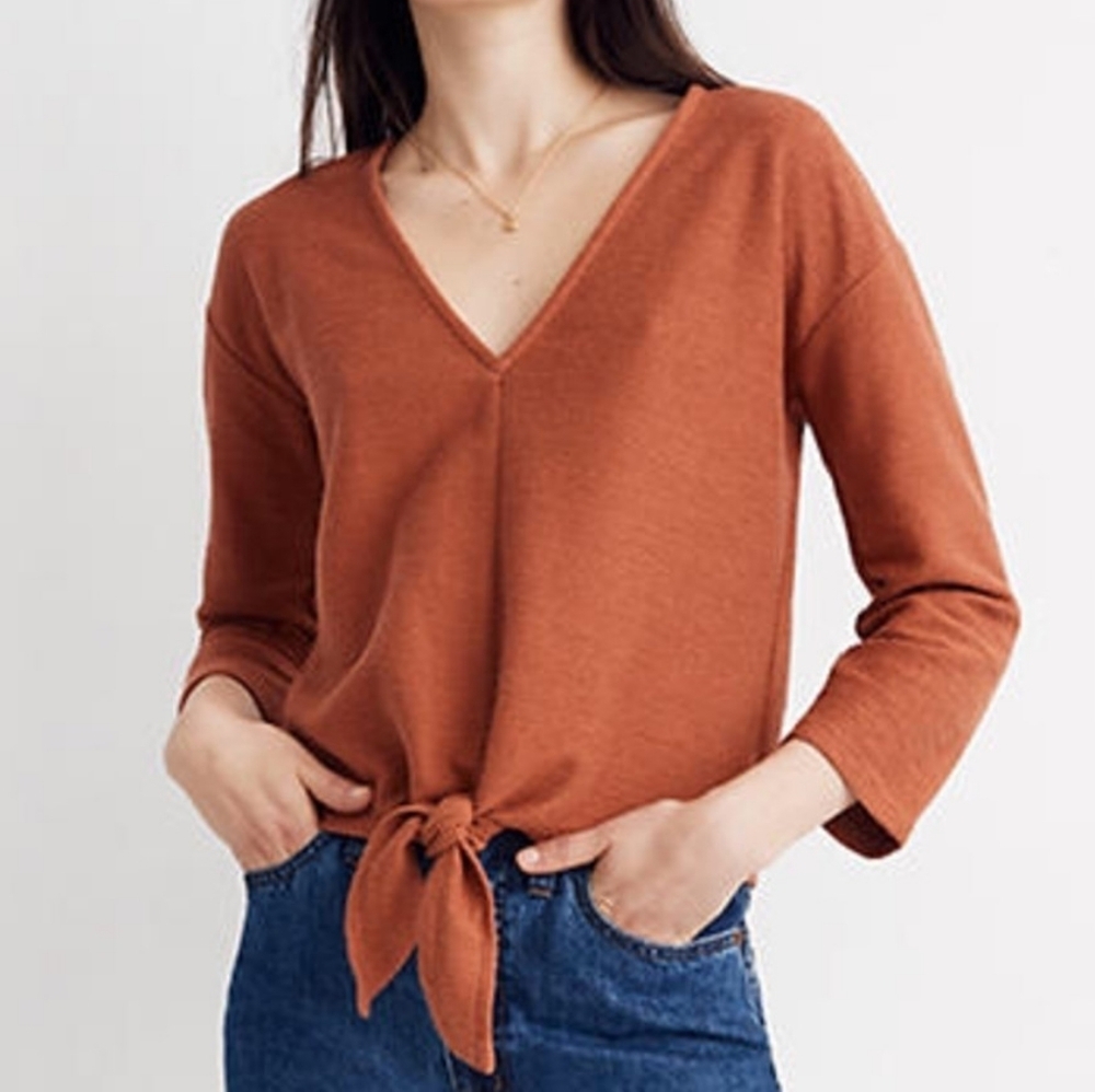 Madewell Texture and Thread Cropped Tie Top